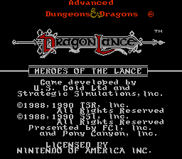 Dendy, nes, famicom, Advanced Dungeons & Dragons - Heroes of the Lance